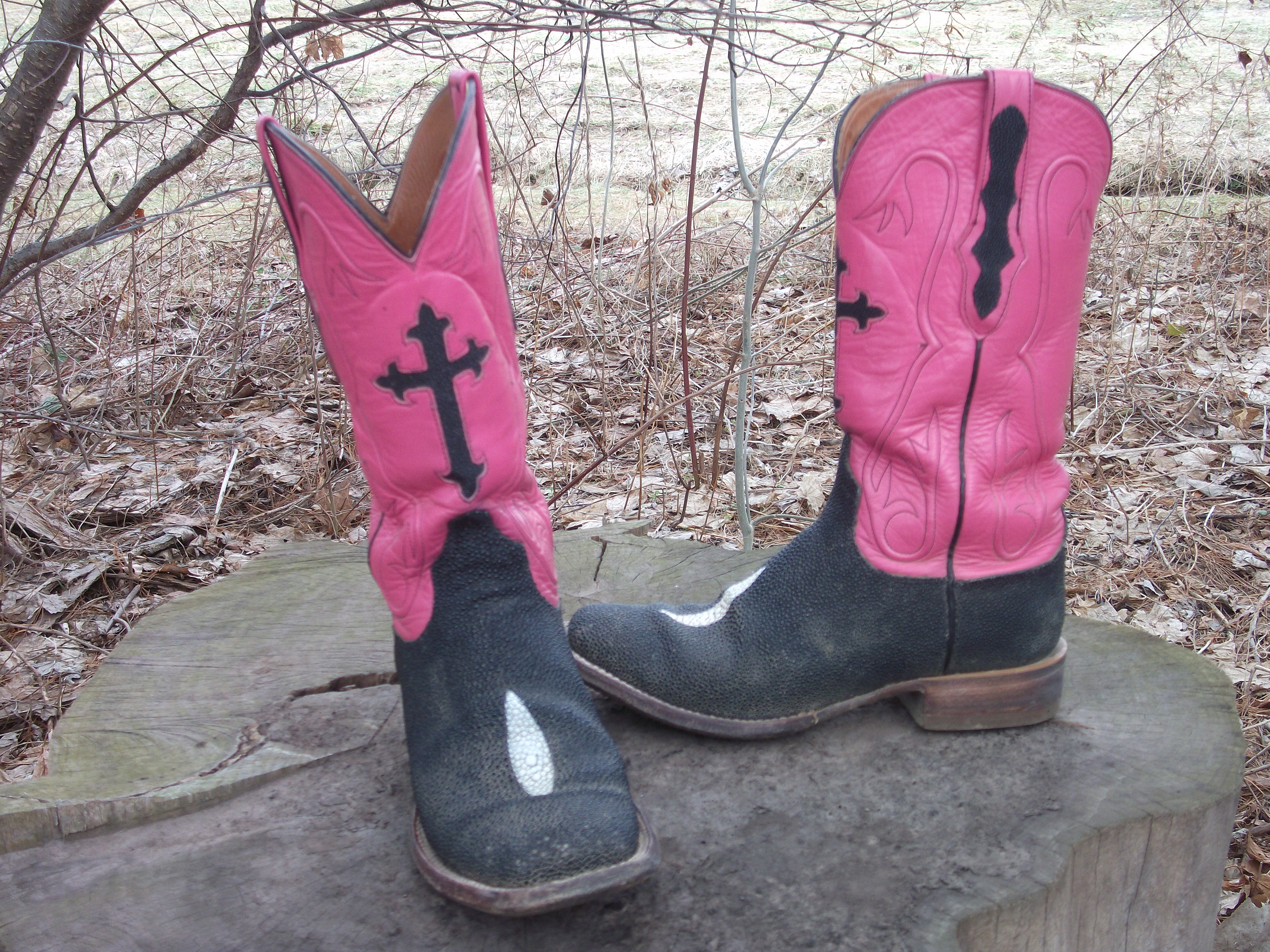 Pink \u0026 Black Cowboy Boots