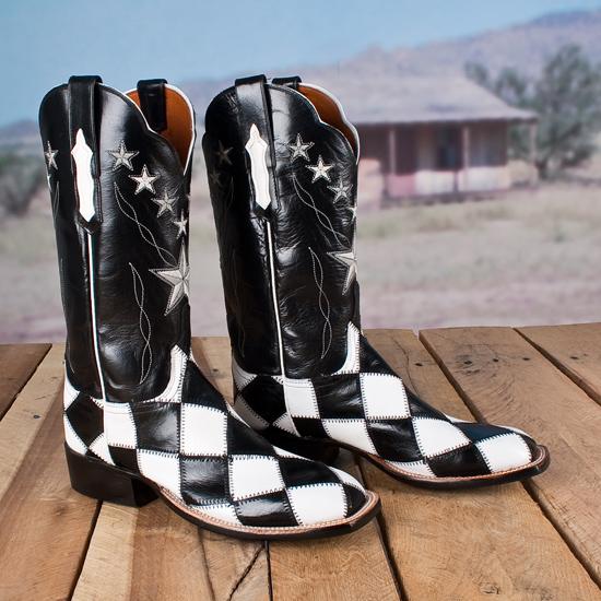 checkered western boots