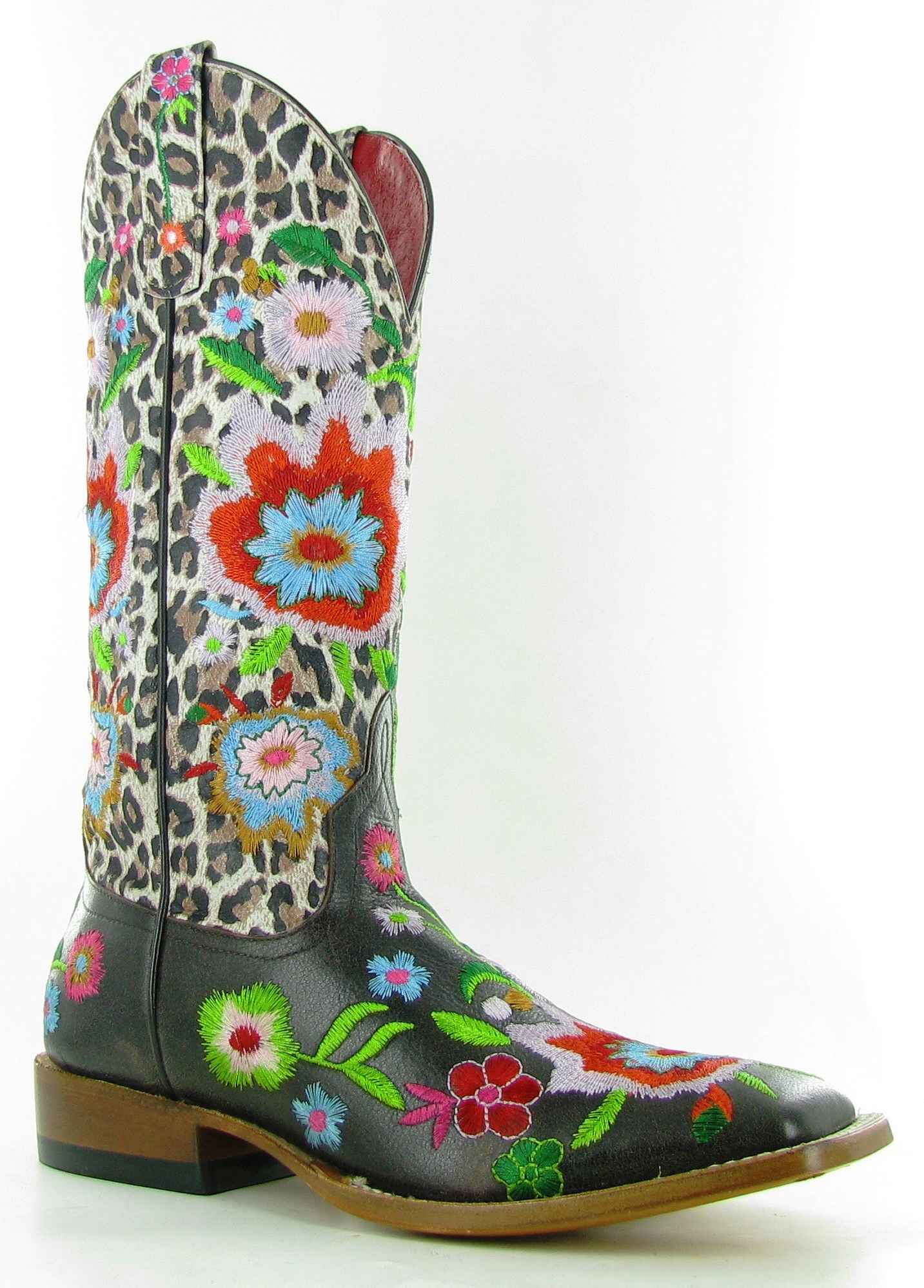 Bottes Western Vintage Macie Bean – Femme 7.5 M – Multicolore – Brodées – Rodéo