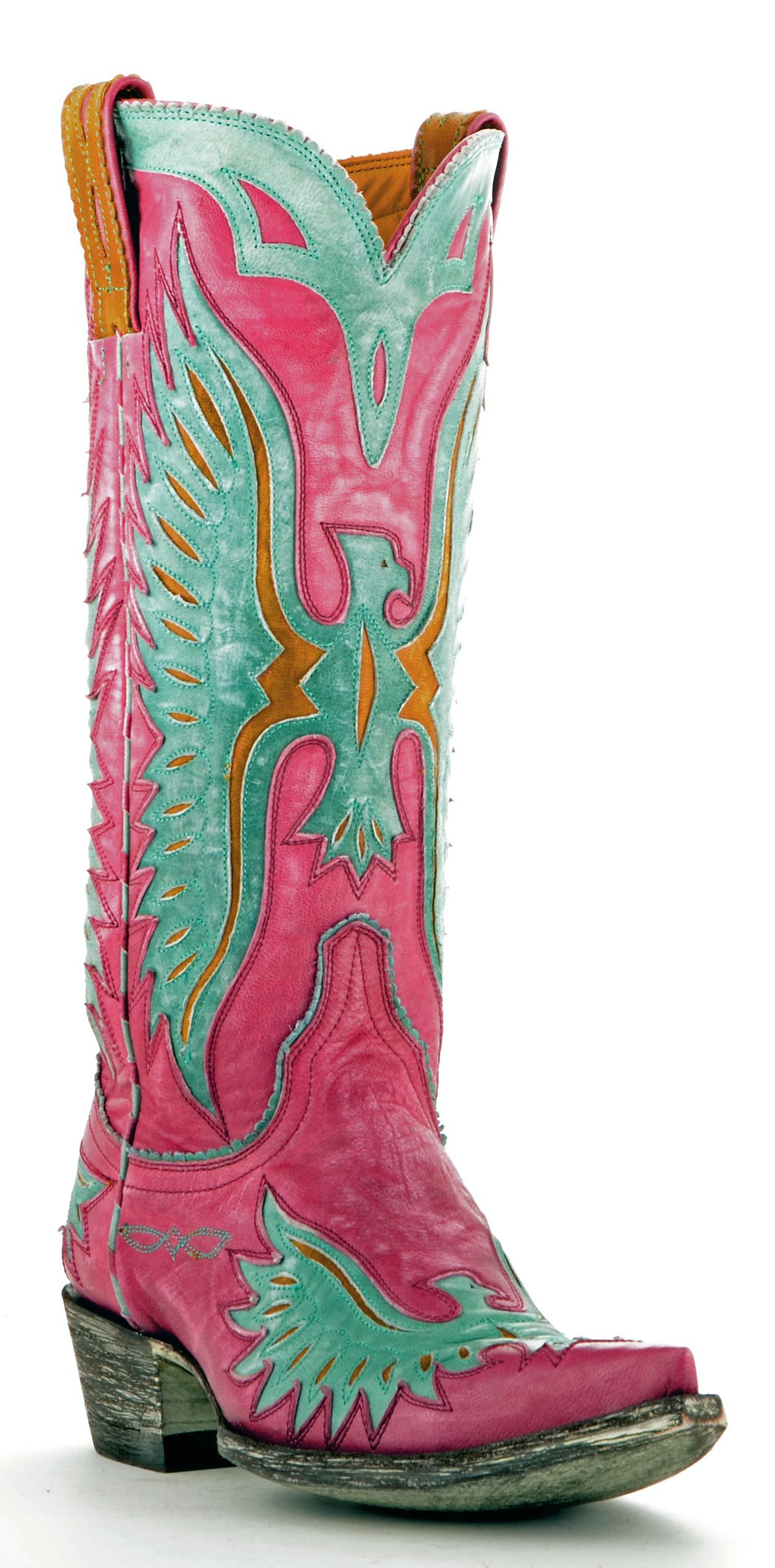 Old Gringo Eagle Boots in Pink & Aqua