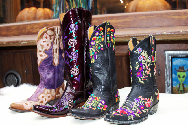 black and purple cowgirl boots