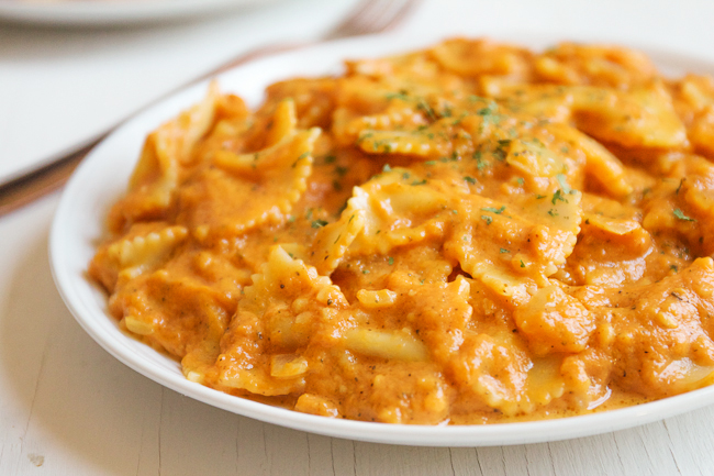 Buttery and Creamy Pumpkin Pasta is a great fall meal