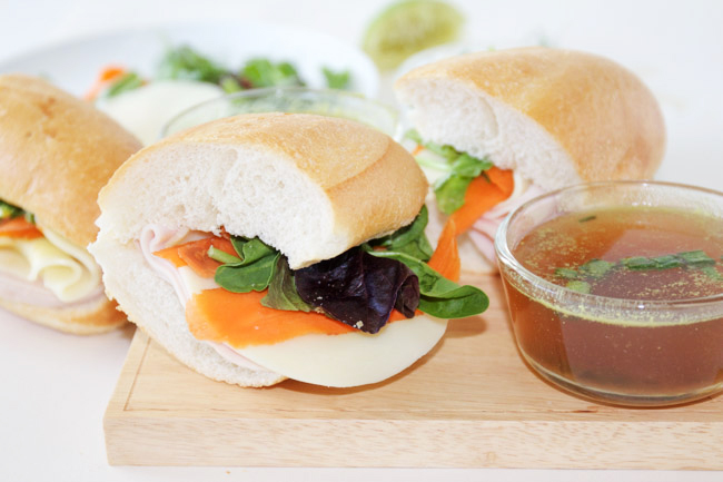Summer Turkey Sandwich with a Dill Spread and Vegetable Pho