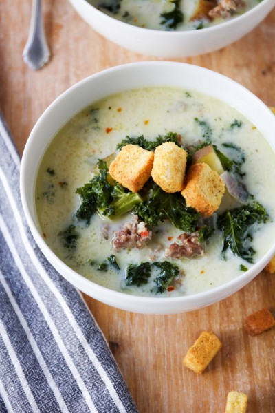 Spicy Sausage and Kale Soup - Horses & Heels