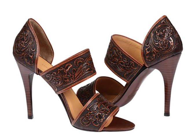 leather tooled heels