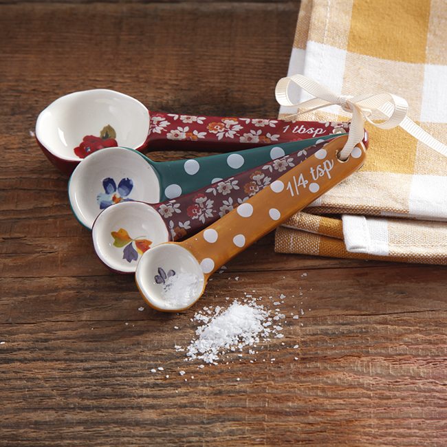 Pioneer Woman Timeless Beauty Stone Wear Floral Measuring Spoons New in  Package Ree Drummond 