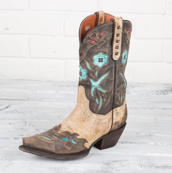 blue bird cowboy boots