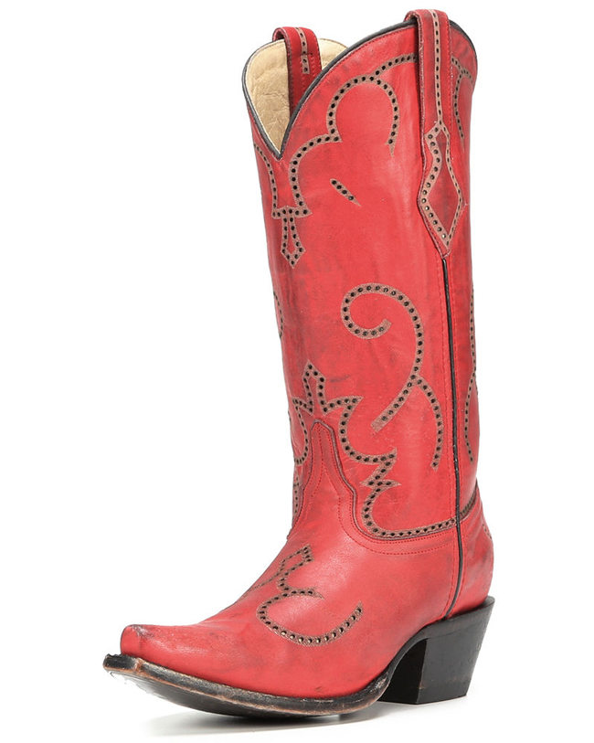 Corral red snip toe cowgirl boots
