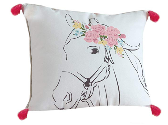 boho horse pillow