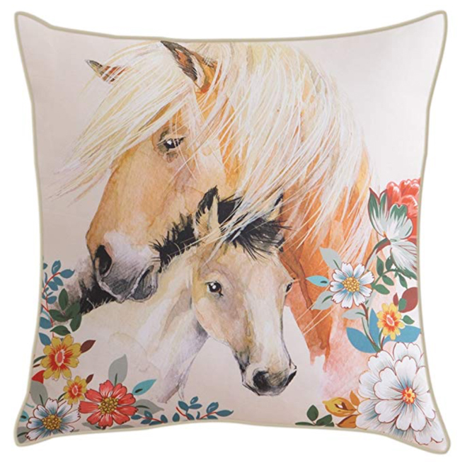 flower horses pillow