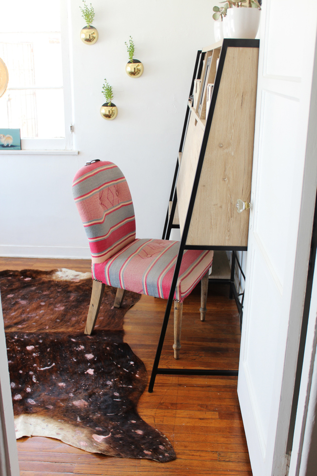Home office with DIY acid washed rug