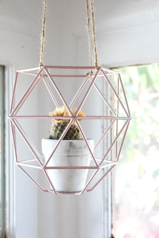 IKEA pendant light turned into a hanging planter
