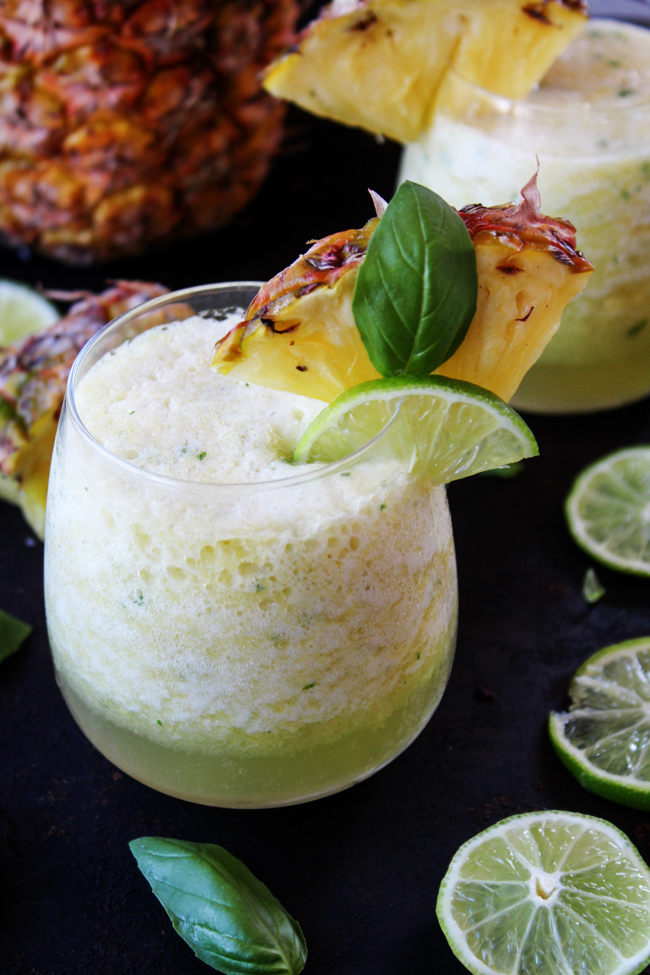 easy pineapple basil drink