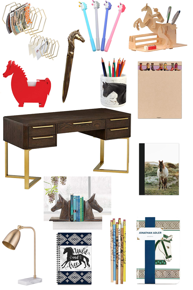 fun horse themed office supplies and decor