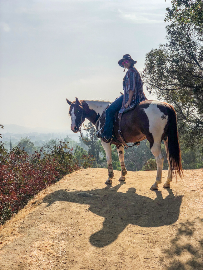 horseback riding through the hills in Los Angeles