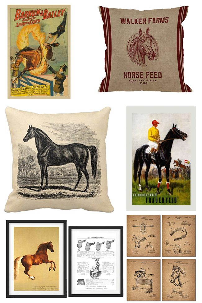 vintage inspired equestrian home decor