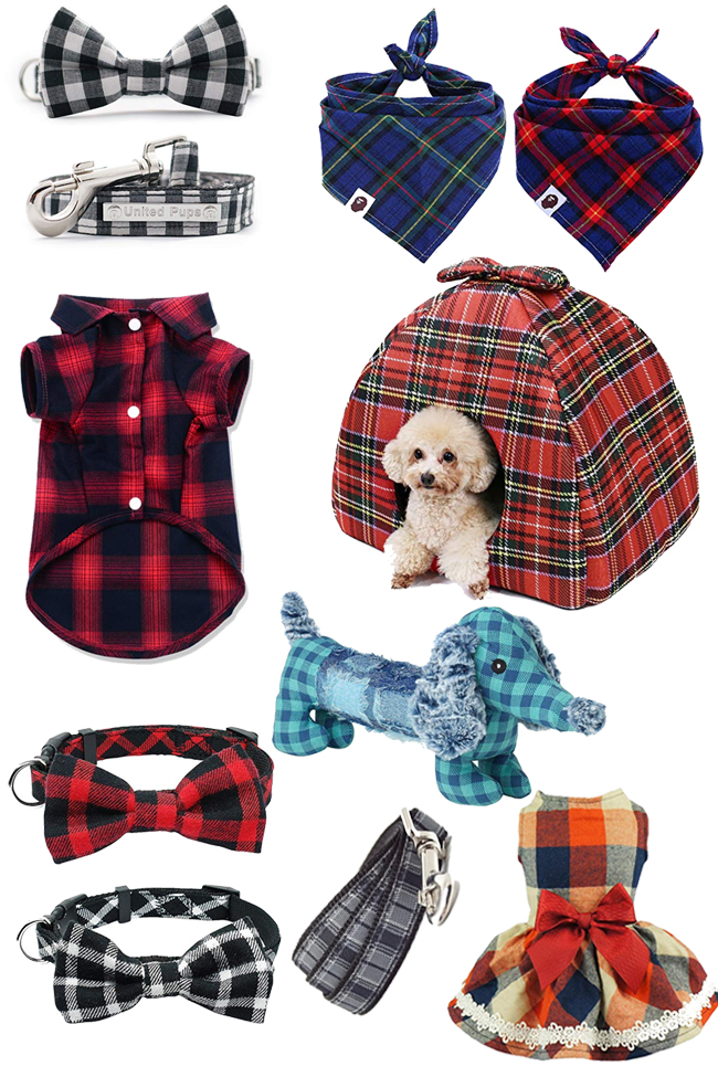 plaid pet supplies for autumn