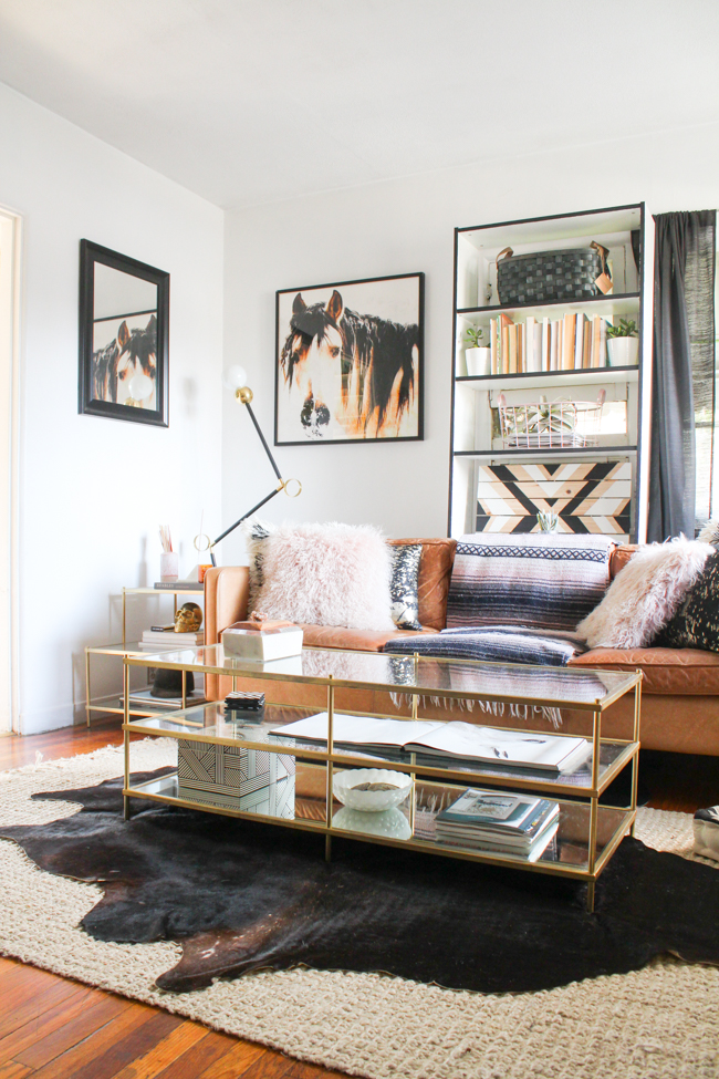 Small space living looking good, tour an equestrian blogger's living room