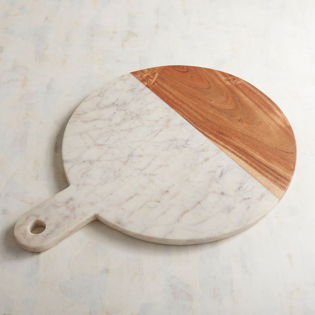 marble and wood cutting board