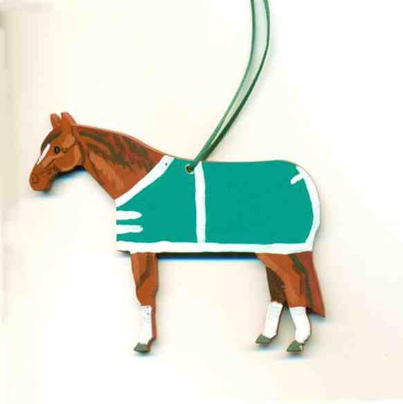 Chestnut horse wood ornament