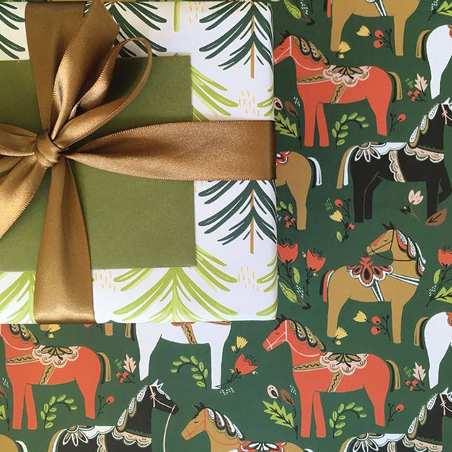 Pine Dala horse wrapping paper