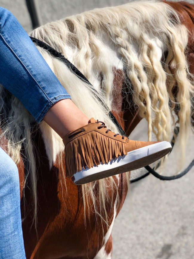 Fringe shoes, casual equestrian style
