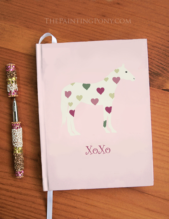 Heart horse hugs and kisses hardbound journal