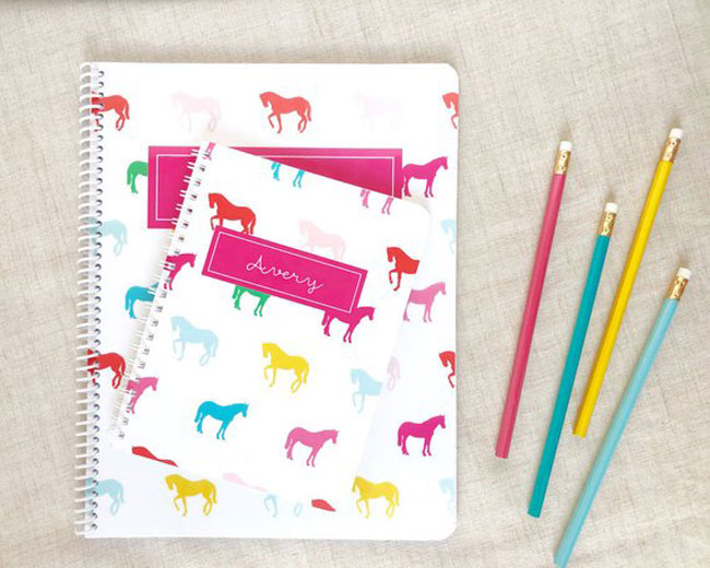 Rainbow horse pattern notebook