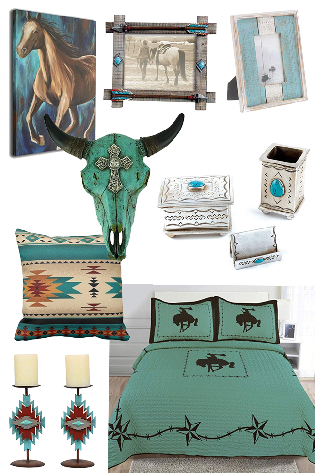 turquoise western home decor