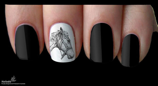 horse head nail art sticker