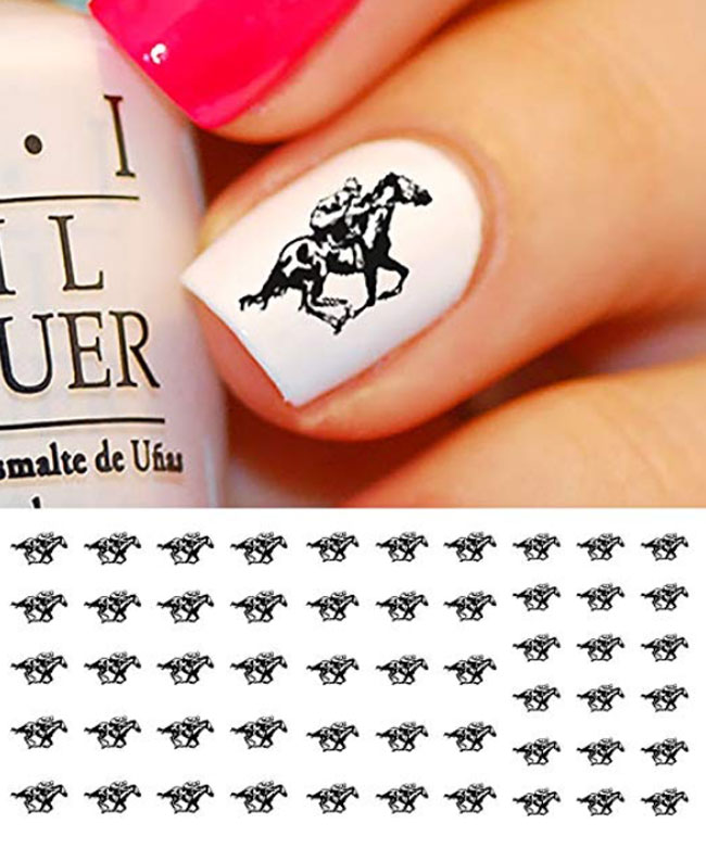 race horse nail decals