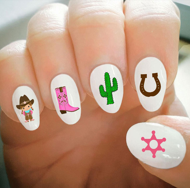 western nail decals