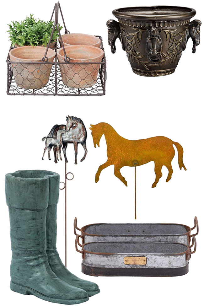equestrian yard and garden for spring