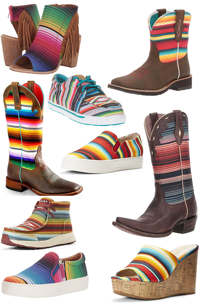 Serape shoes and boots for summer