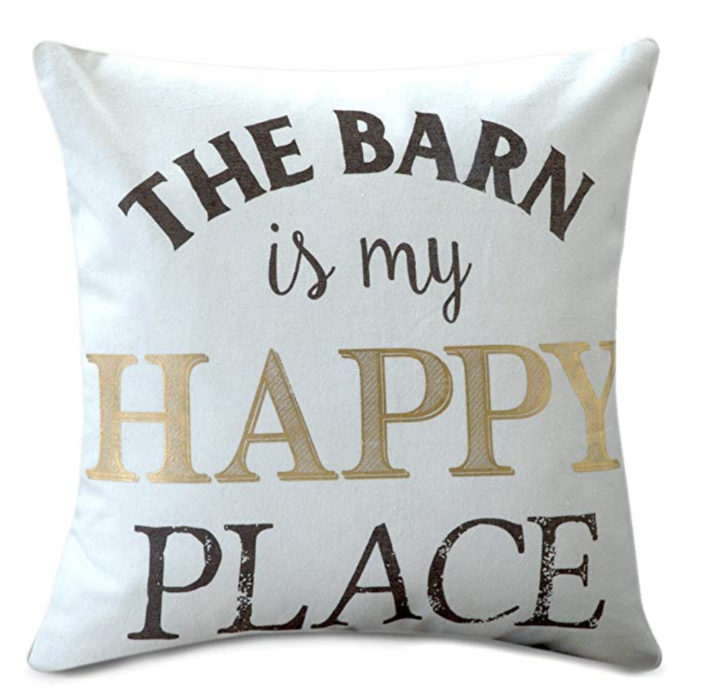 The barn is my happy place pillow