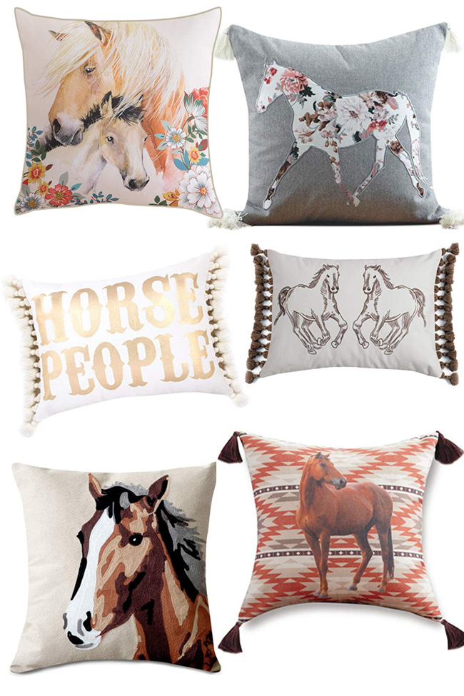 decorative horse throw pillows