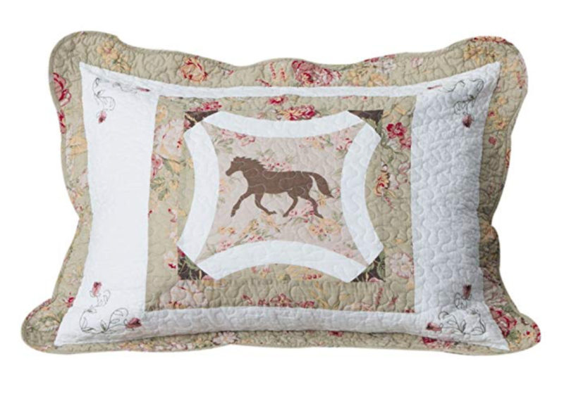 floral horse sham pillow