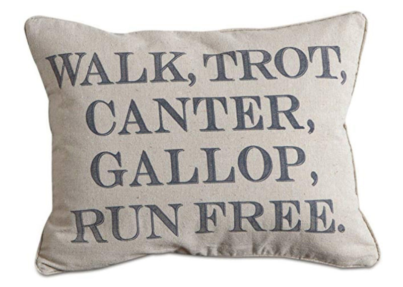 walk, trot, canter, gallop pillow
