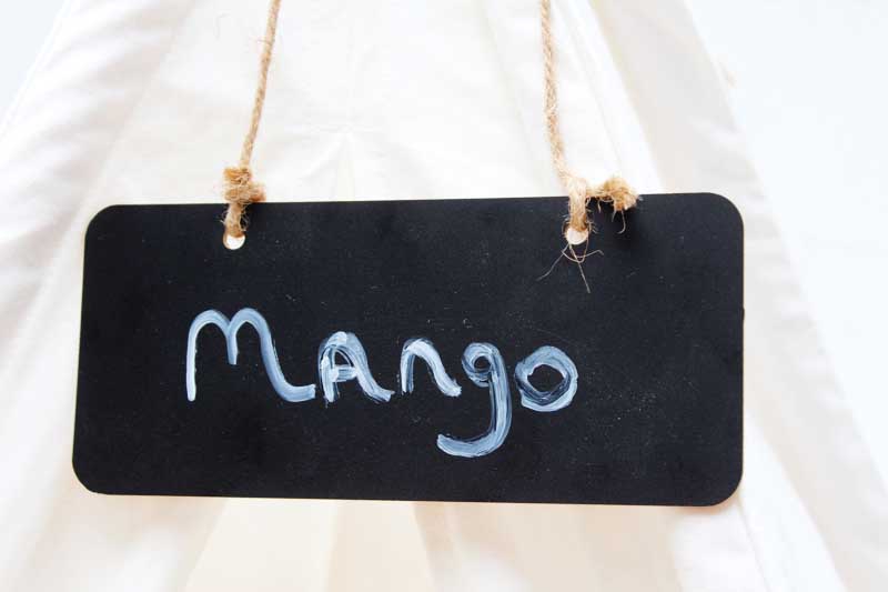 Mango's chalk sign