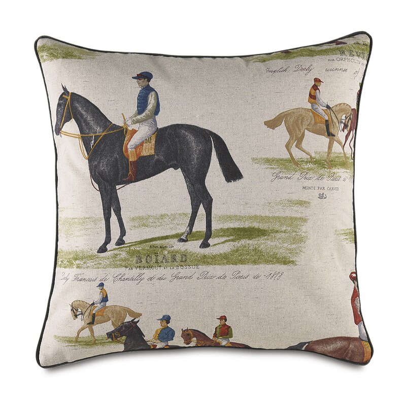 Jockey horse throw pillow
