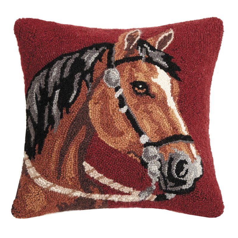 Reyer horse wool throw pillow