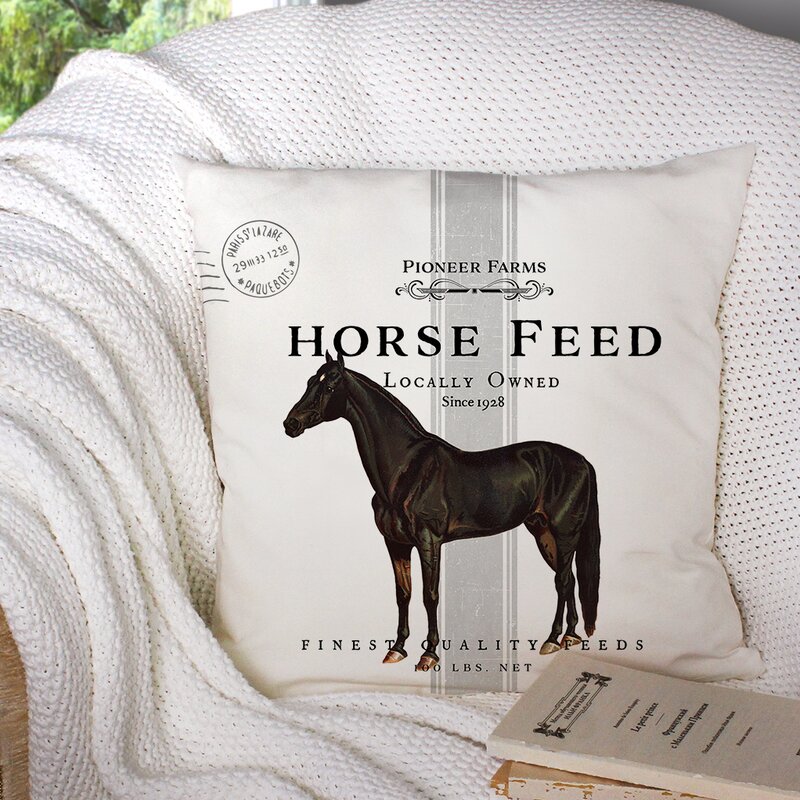 Taub horse feed throw pillow