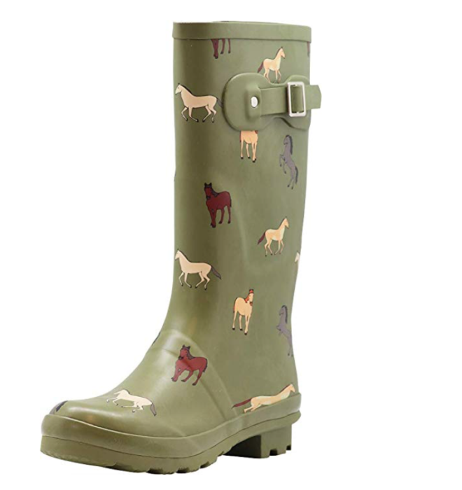 olive green wellies:mud boots