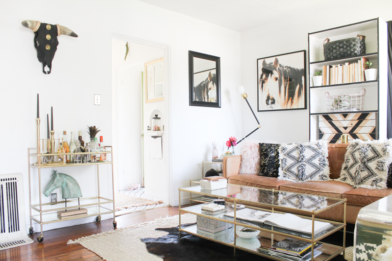 Western modern glam living room in California