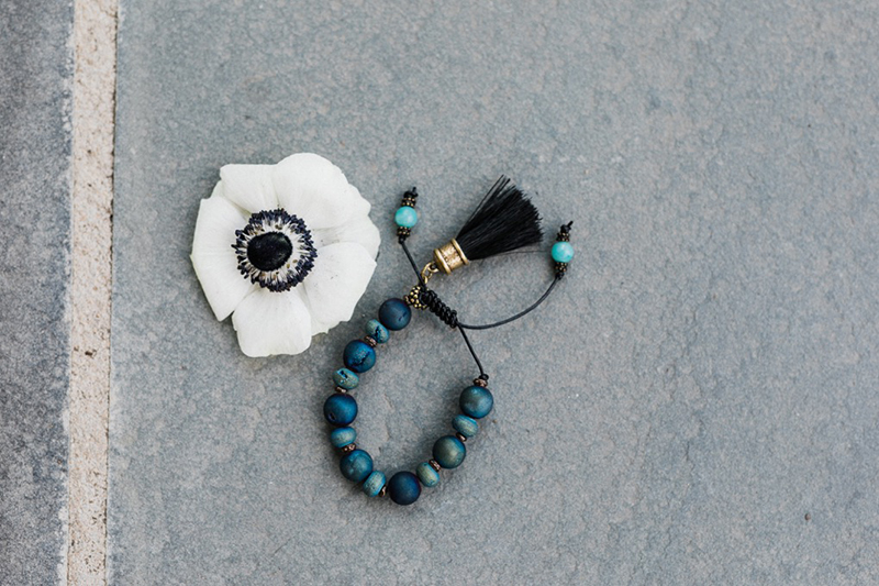 Blue flower bracelet by ida lou bride & bred