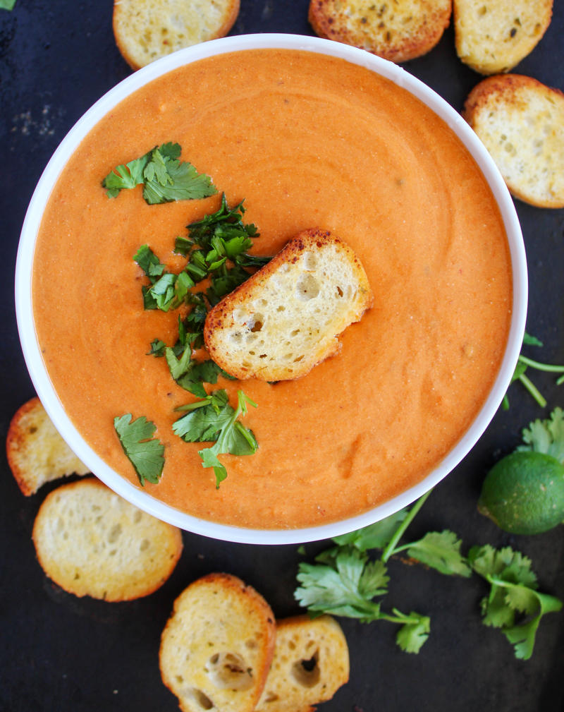 Creamy chipotle and carrot soup