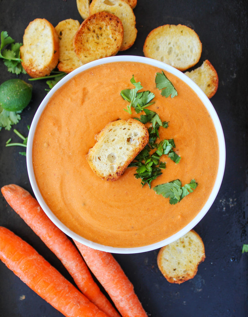 Creamy, spicy chipotle carrot soup