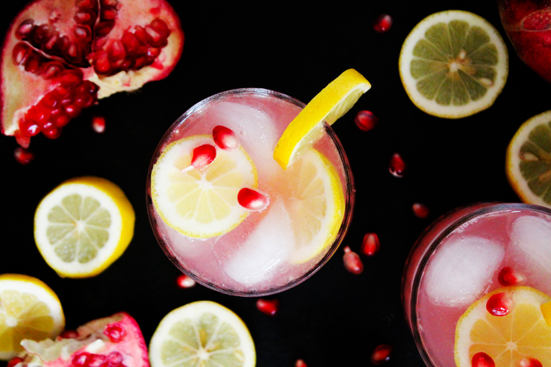 Sweet and tangy pomegranate lemonade
