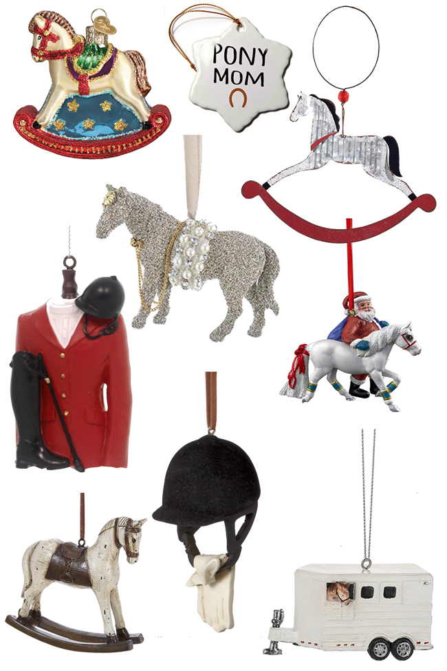 Equestrian holiday ornaments