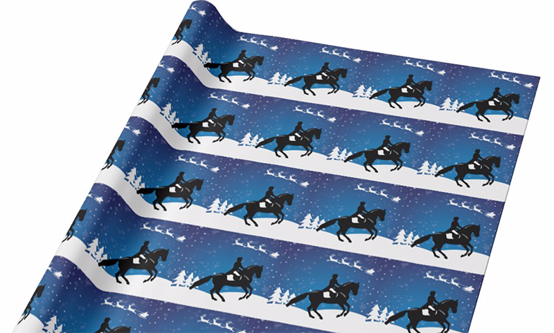 Winter dressage horse wrapping paper